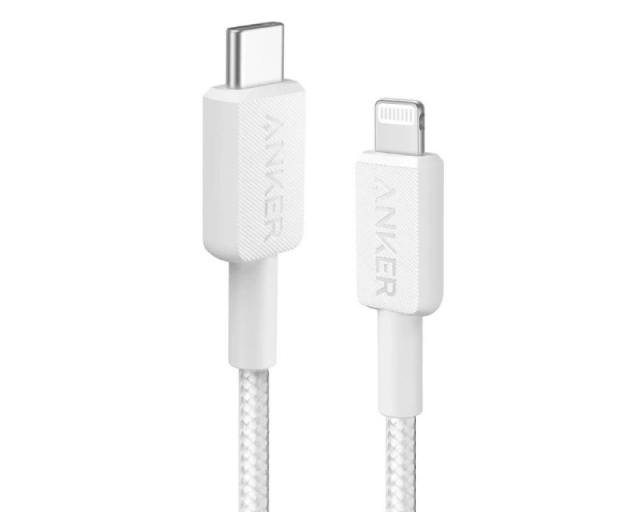 ANKER 322 USB tip-C na Lightning kabl M/M 0.9m, 60W, pleteni, beli 