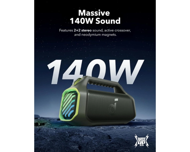 ANKER Soundcore Boom 2 Plus 140W 2.2 prenosivi bluetooth IPX7 zvučnik zeleni 