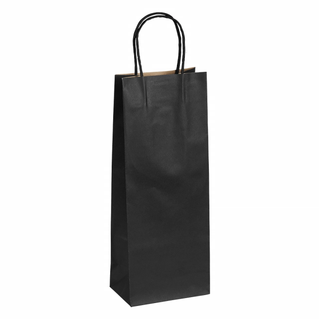 ARISTO, papirna kesa za flašu, 120 g/m2, crna