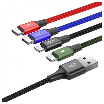 Baseus kabl 4u1 2*c/1*IOS/1*Micro 3,5A 1,2m crna second image