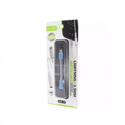 Bavin adapter AUX-19 lightning na 3.5mm bela - AUX-19