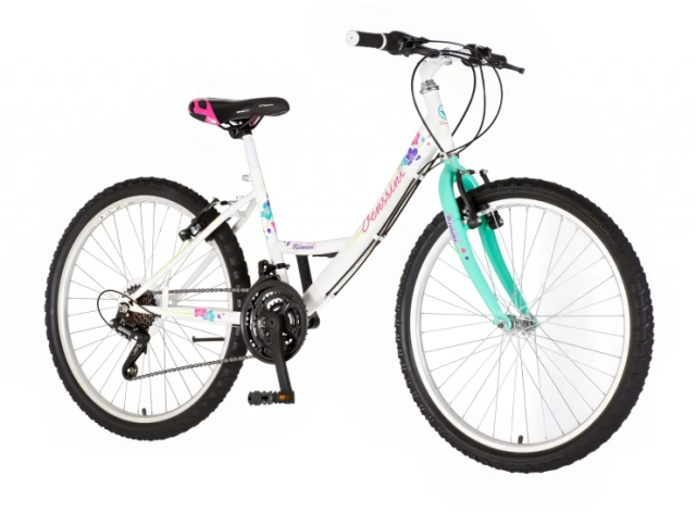 Bicikl junior 24 venssini parma 24" 13" v-brake  18 brzina 132-155cm (xs) belo tirkiz perla