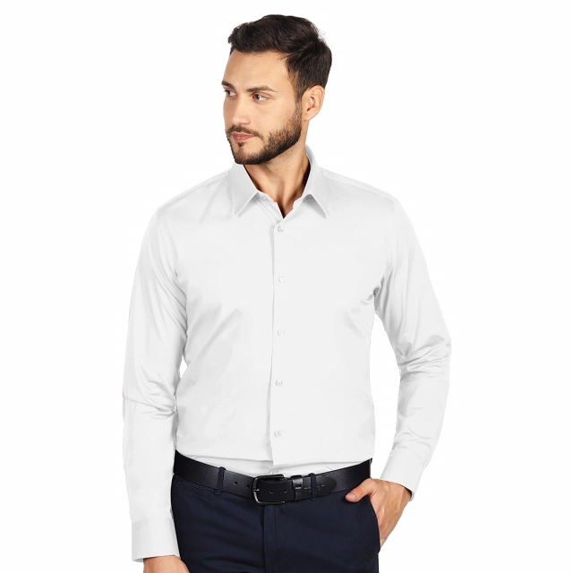 CLUB LSL MEN, muška košulja dugih rukava, bela 3XL