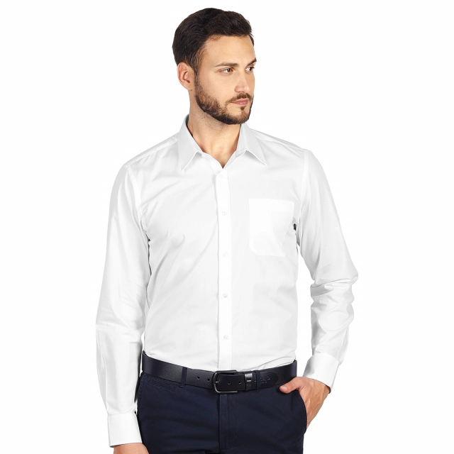 COMFORT LSL MEN, muška pamučna košulja dugih rukava, bela 3XL