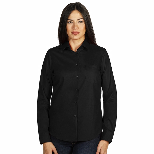 COMFORT LSL WOMEN, ženska pamučna košulja dugih rukava, crna XXL