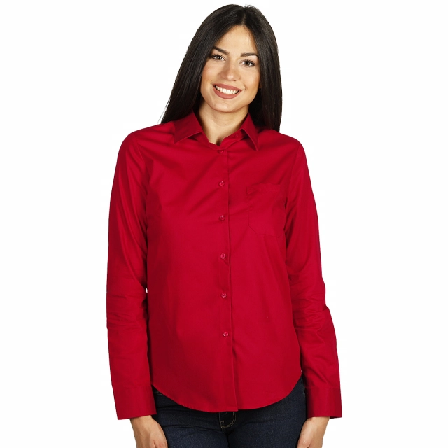 COMFORT LSL WOMEN, ženska pamučna košulja dugih rukava, crvena S