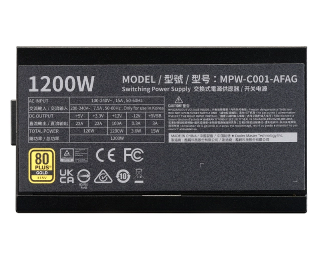 COOLER MASTER Elite Gold 1200W napajanje (MPW-C001-AFAG-BEU) 5Y  second image