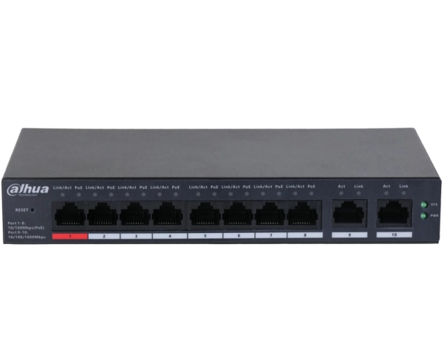 DAHUA CS4010-8ET-110 10-Port Cloud Managed Desktop Switch with 8-Port PoE  second image