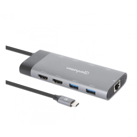 Docking station Manhattan 130714 10in1 USB-C - 2xHDMI/5xUSB/LAN/PD 100W second image