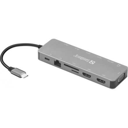 Docking station Sandberg 13in1 USB-C - 2xHDMI/VGA/LAN/3xUSB 3.0/USB C 136-45 second image