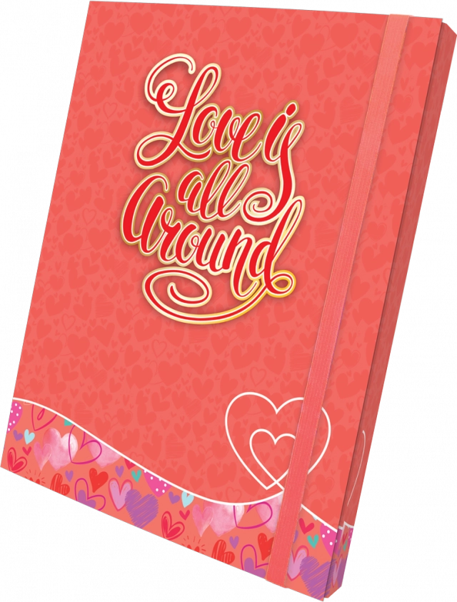 FASCIKLA SA GUMOM A4 3D BOX LOVE IS ALL...CRVENA OP*