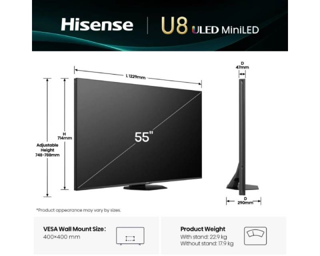 HISENSE 55 inča 55U8Q ULED MiniLED 4K UHD Smart TV  second image