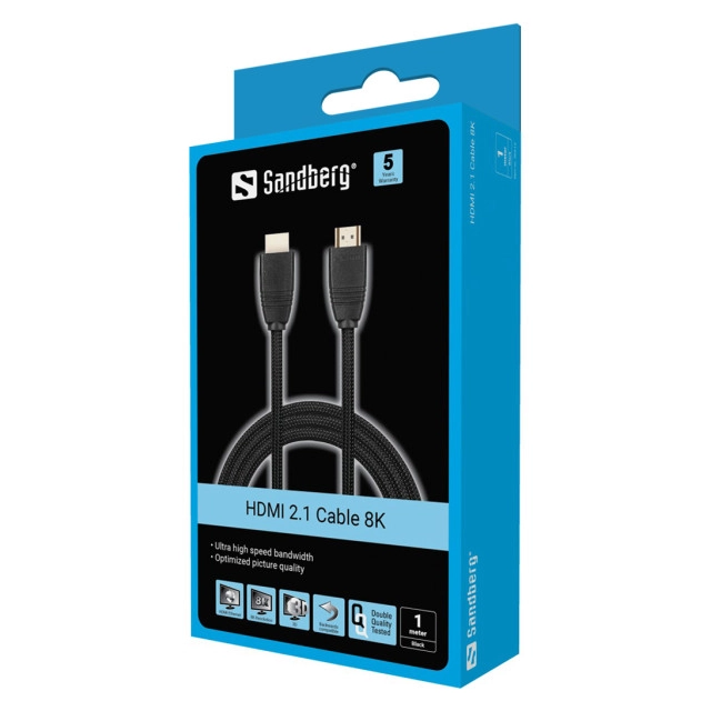 Kabl Sandberg 509-13 HDMI na HDMI M/M 2.1 8K 1m second image