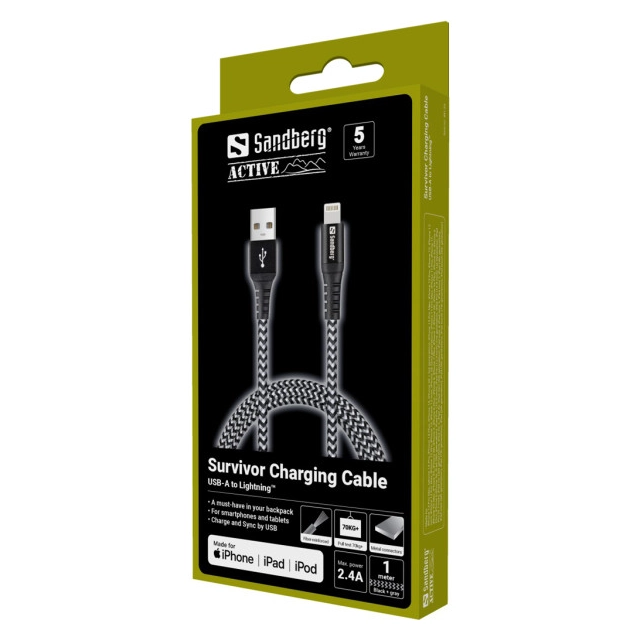 Kabl Sandberg Survivor 441-35 USB-A/Lightning 1m second image