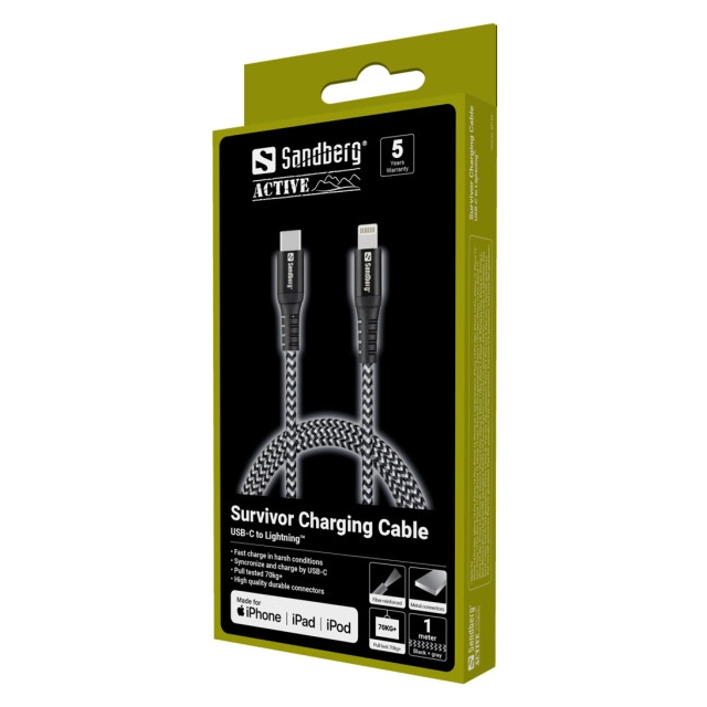 Kabl Sandberg Survivor 441-55 USB-C/Lightning 1m second image