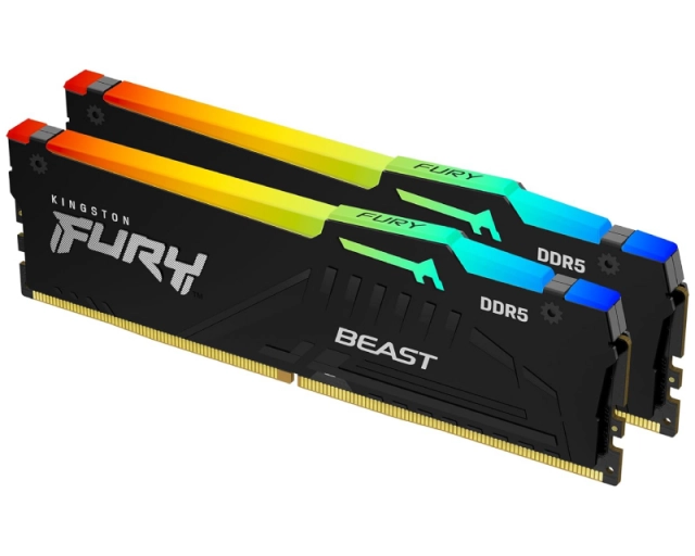 KINGSTON DIMM DDR5 32GB (2x16GB kit) 6400MT/s KF564C32BBEAK2-32 FURY Beast Black RGB EXPO 