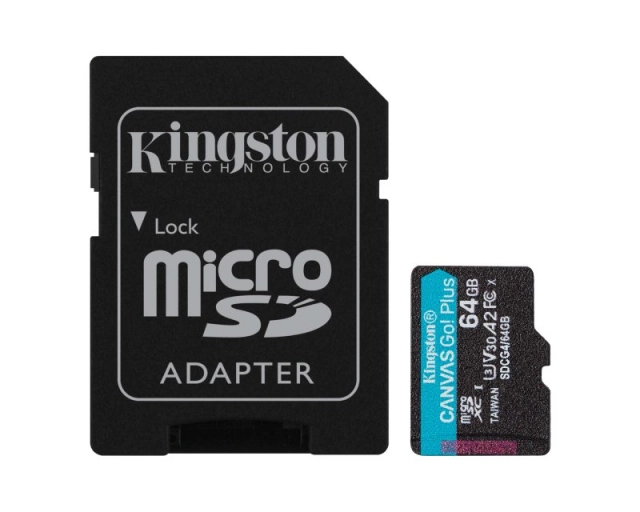 KINGSTON Memorijska kartica U3 V30 microSDXC 64GB Canvas Go Plus 200MB/s A2 + adapter SDCG4/64GB  second image