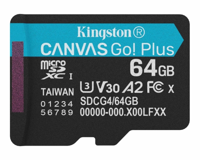 KINGSTON Memorijska kartica U3 V30 microSDXC 64GB Canvas Go Plus 200MB/s A2 SDCG4/64GBSP 