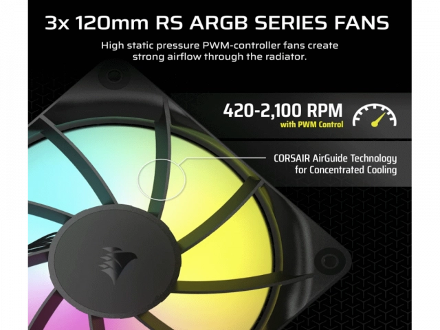 Kuler za CPU CORSAIR NAUTILUS 360/ARGB/360mm/triple fan/vodeno hladenje/crna