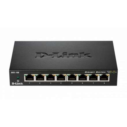LAN Switch D-Link DGS-108GL/E 10/100/1000Mbps 8port Metal Gigabit