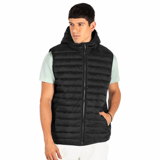 LIBERTY HOOD VEST MEN, prsluk sa kapuljačom, crni S