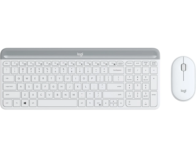 LOGITECH MK470 Wireless Desktop US bela tastatura + miš 