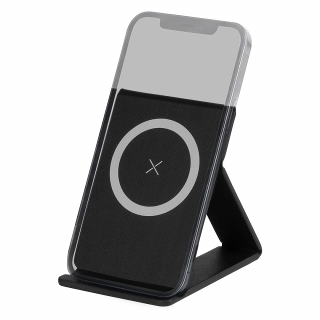 MAXWELL, sklopivi držač za telefon i bežični punjač, 15w, sa magnetom, crni