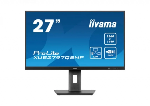 Monitor 27" Iiyama XUB2797QSNP-B1 IPS 2560x1440/100Hz/1ms/HDMI/DP/USB/RJ45/zvučn