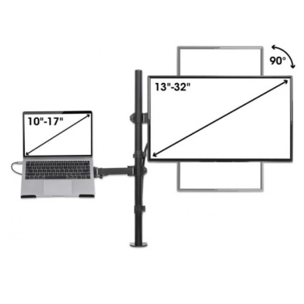 Nosač za monitor sa postoljem za laptop Manhattan 462136 13"-32" second image