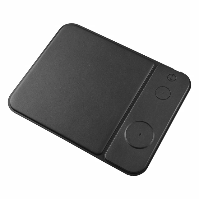 POINT PAD 3IN1, podloga za kompjuterskog miša i bežični punjač 15w, sa magnetom, crna