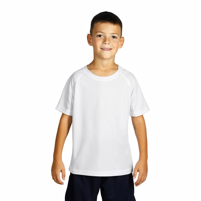 RECORD KIDS, dečja sportska majica sa raglan rukavima, 130 g/m2, bela 04