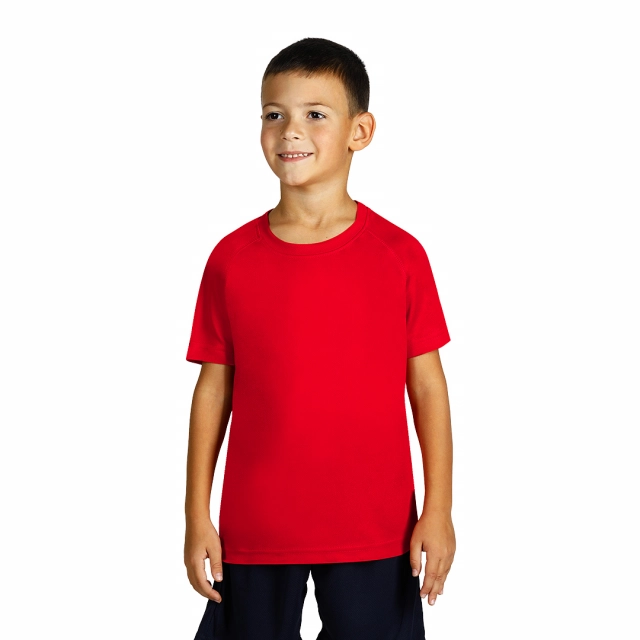 RECORD KIDS, dečja sportska majica sa raglan rukavima, 130 g/m2, crvena 08