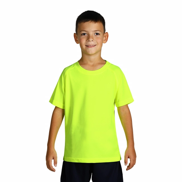 RECORD KIDS, dečja sportska majica sa raglan rukavima, 130 g/m2, neon žuta 06
