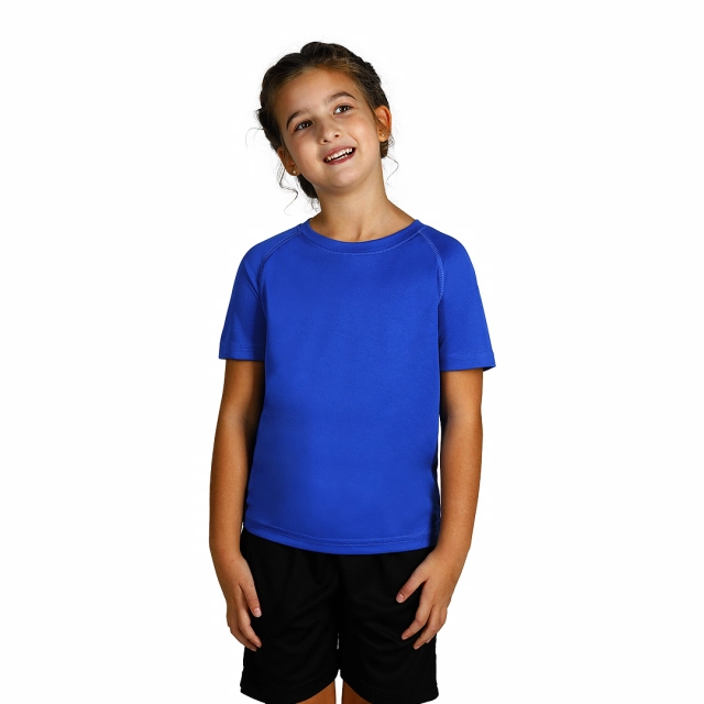 RECORD KIDS, dečja sportska majica sa raglan rukavima, 130 g/m2, rojal plava 12