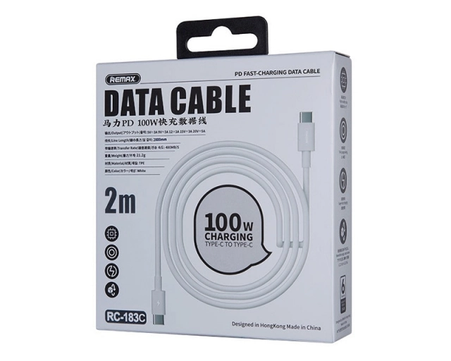 REMAX DATA kabl Marlik TIP C na TIP C RC-183c 100W, 2m beli  second image