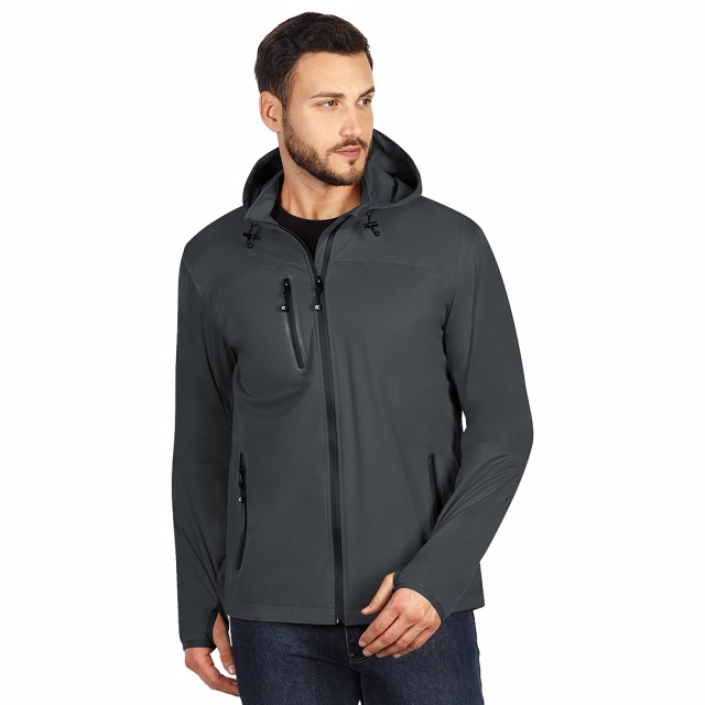 RIDER, softshell jakna sa kapuljačom, tamno siva S
