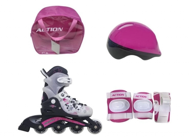 Roler dečiji set xs (26-29) rozi pvc abec-5