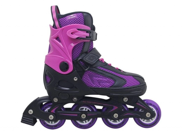 Roler m (37-40) crno rozo ljubičasti alu abec-5 pu točkići
