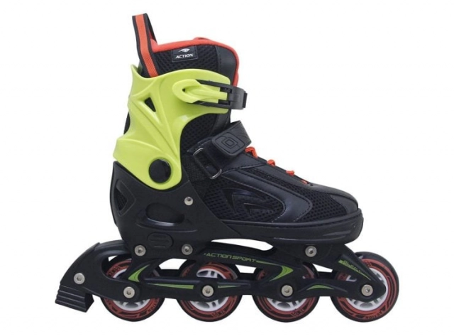 Roler s (33-36) crno neon zeleni alu abec-5 pu točkići