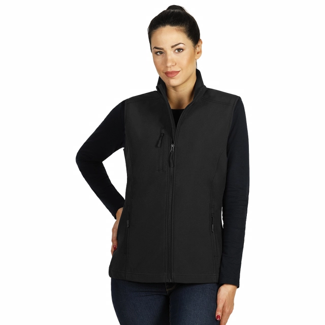 SKIPPER VEST WOMEN, ženski softshell prsluk, crni S