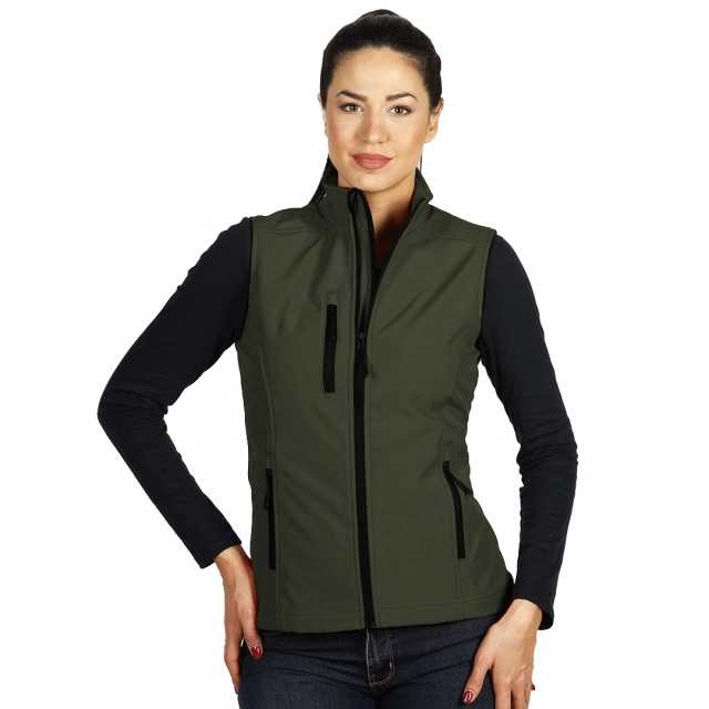 SKIPPER VEST WOMEN, ženski softshell prsluk, maslinasti M