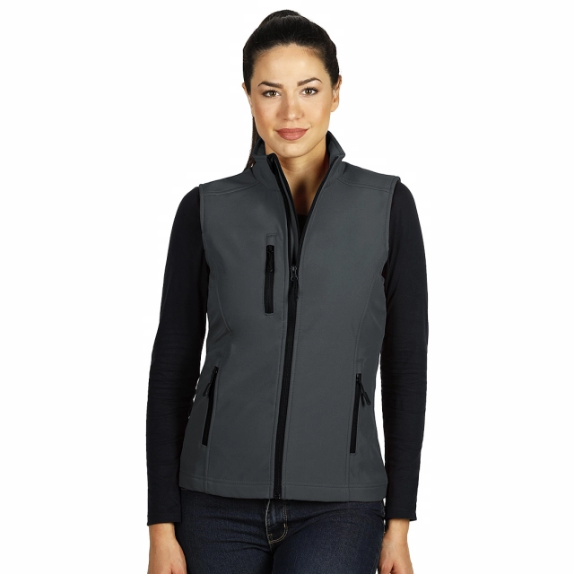 SKIPPER VEST WOMEN, ženski softshell prsluk, tamno sivi XXL