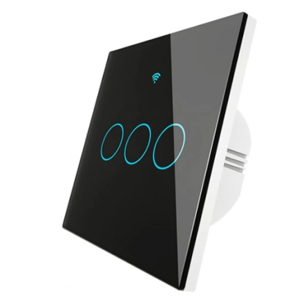SMART ZIGBEE MOES PAMETNI PREKIDAC SA 3 PREKIDACA CRNI ZS-EU3-BK-MS