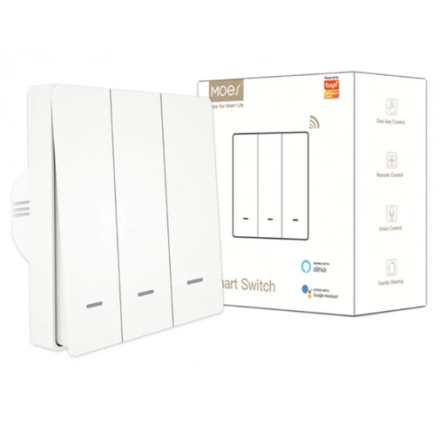 SMART ZIGBEE PAMETNI PREKIDAC EU SA 3 PREKIDACA BELI ZS-B-EU3-WH-MS