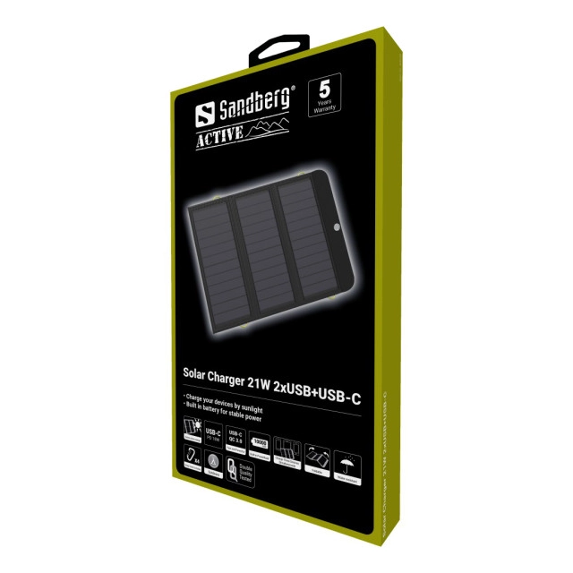 Solarni punjač Sandberg 420-55 21W 2xUSB+USB-C second image
