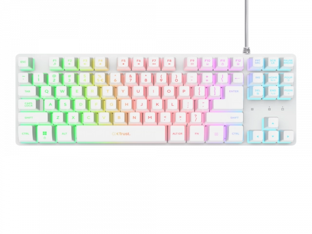 Tastatura TRUST GXT833 THADO žicna/RGB/TKL/gaming/bela