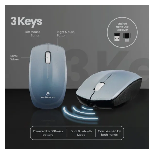 Tastatura+miš Wireless Volkano Prism VK-20248-GR siva second image