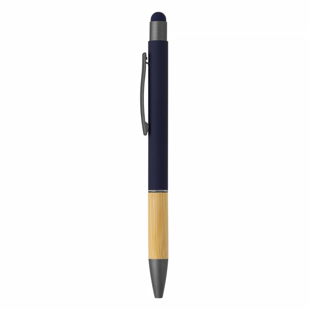 TITANIUM TOUCH BAMBOO, metalna "touch" hemijska olovka, plava