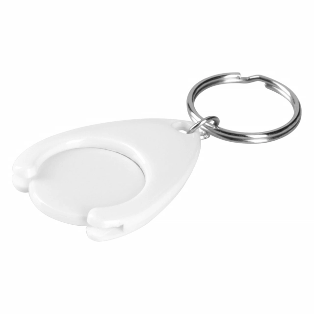 TOKEN, privezak za ključeve sa žetonom za kolica za kupovinu, beli