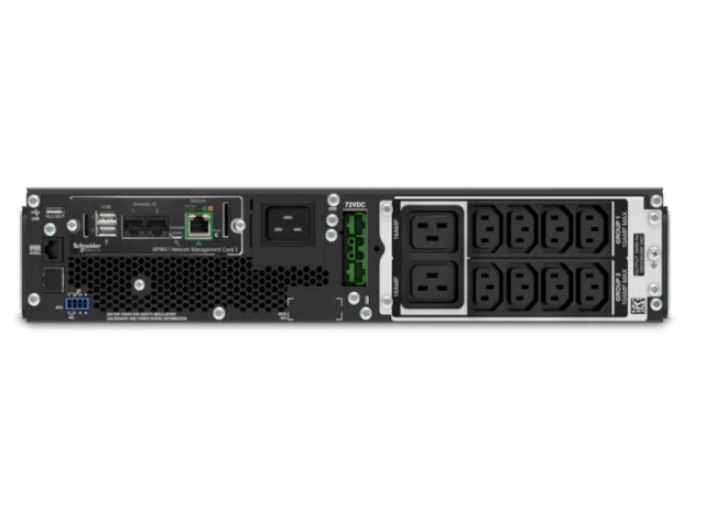 UPS, APC Smart-UPS On-Line, double conv., 2200VA, 2U rack, 230V, 8x C13+2x C19, NC, exten. runtime  